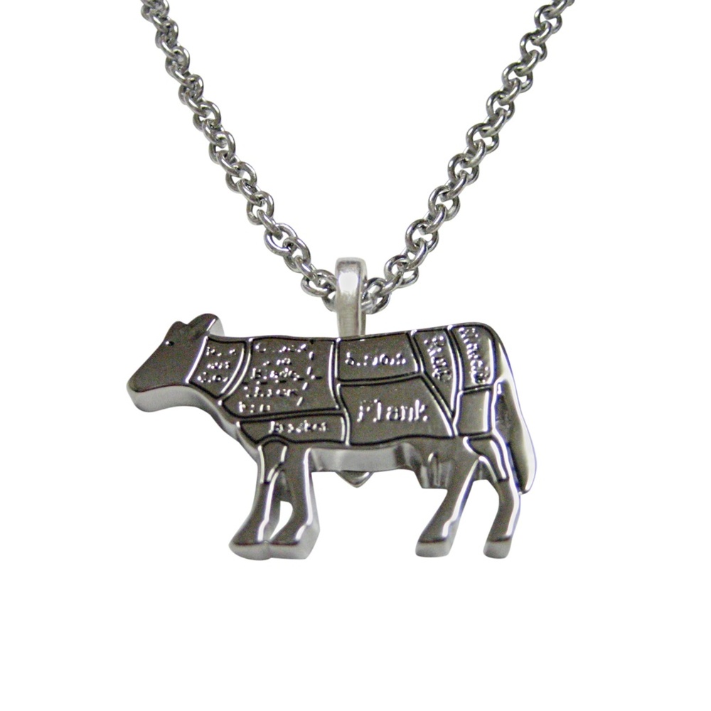 Beef Butchers Cut Pendant Unisex Necklace